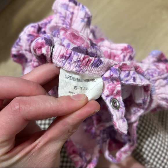 Spearmint love purple floral bubble size 6-12 months - Picture 2 of 3